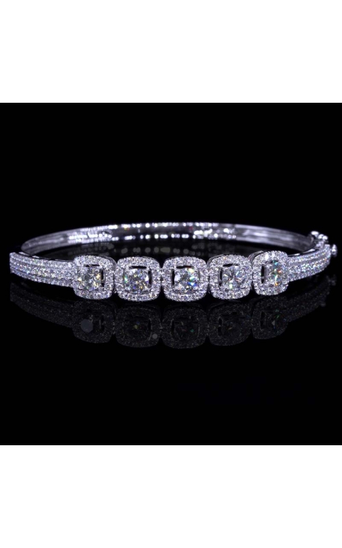 GIA Five Halo Diamond Bangle