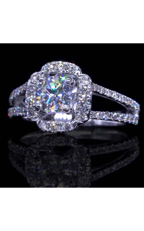 GIA Split Shank Diamond Halo Ring