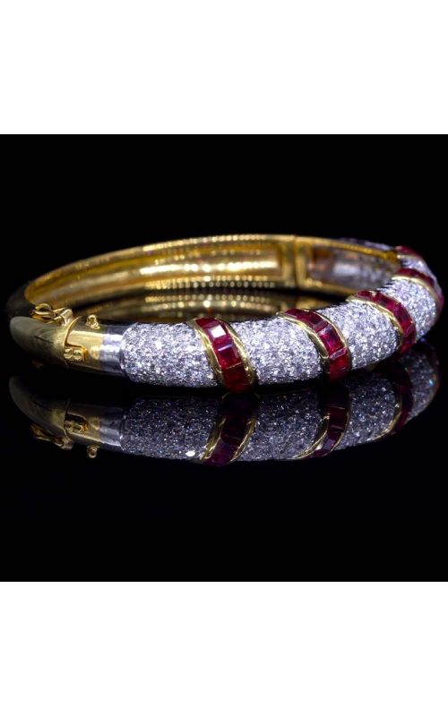 Diamond Pave & Swirling Ruby Bangle