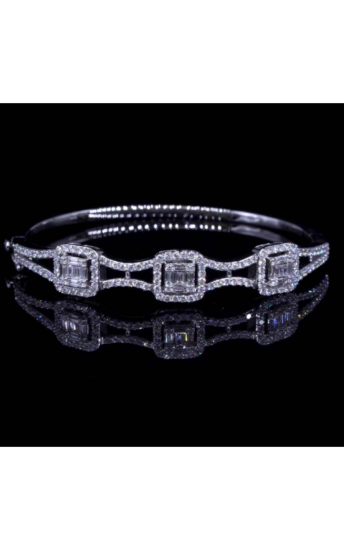 Three Stone Design Diamond Bangle