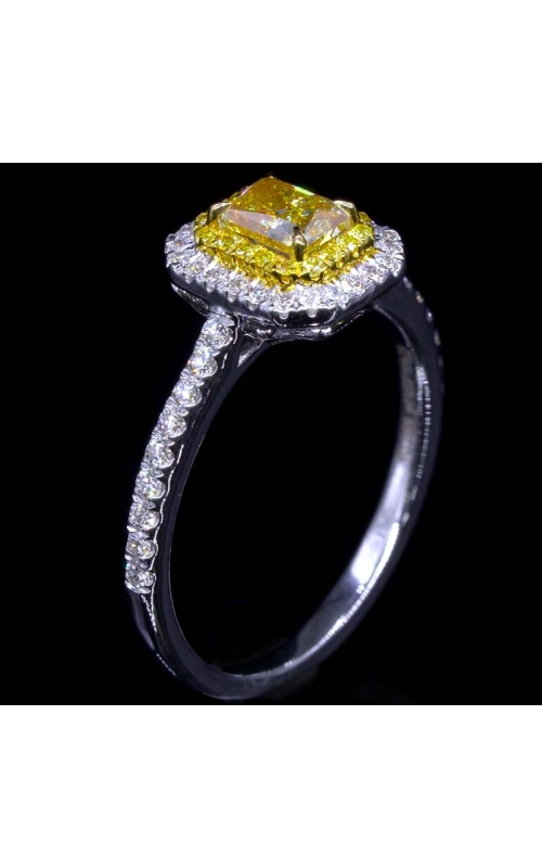 GIA Fancy Yellow Radiant Diamond Halo Ring