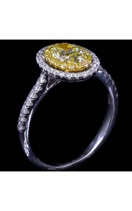 GIA Fancy Yellow Oval Diamond Halo Ring