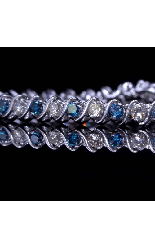 Alternating Blue Diamond S-Tennis Bracelet