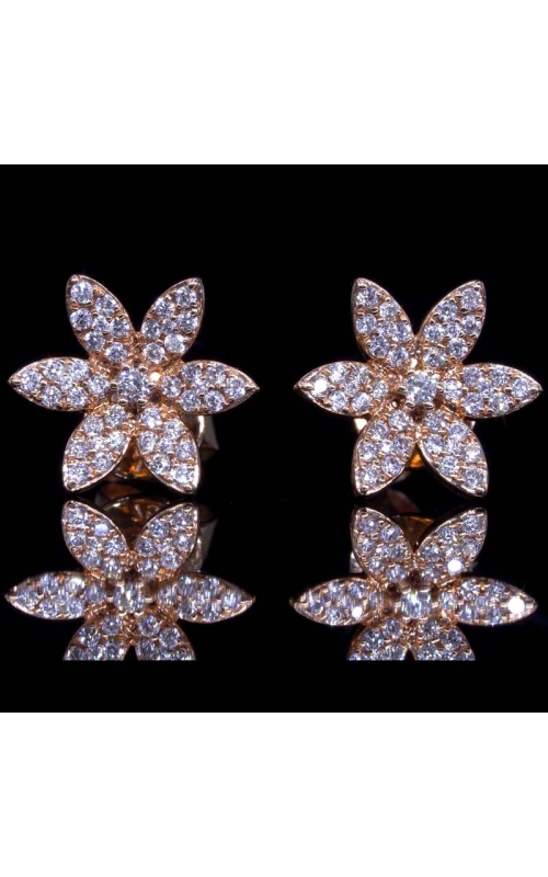 Pointy Six Petal Diamond Earrings in Rose Gold