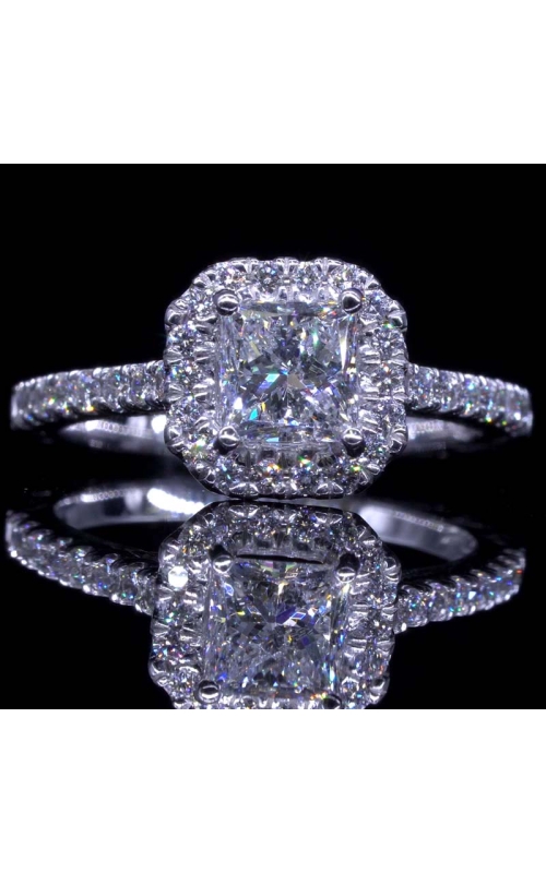 Princess Diamond Halo Ring in White Gold