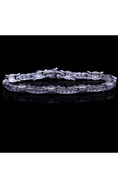 Nine Piece Channel Set Diamond Bracelet in White Gold