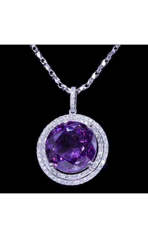 Mystic Topaz & Diamond Halo Pendant