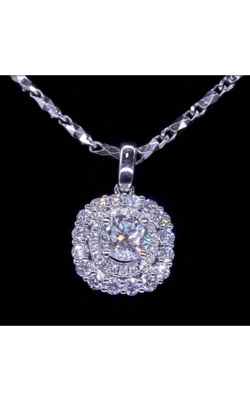 GIA 0.6ct Diamond Double Halo Pendant