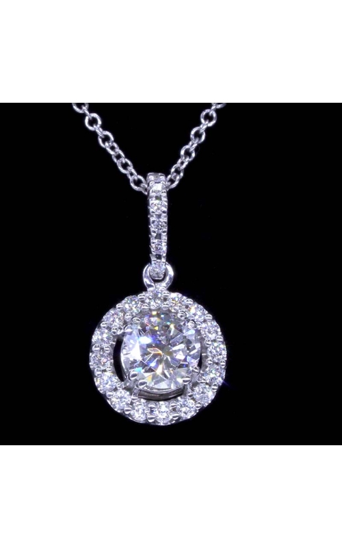 Diamond Halo Pendant in White Gold