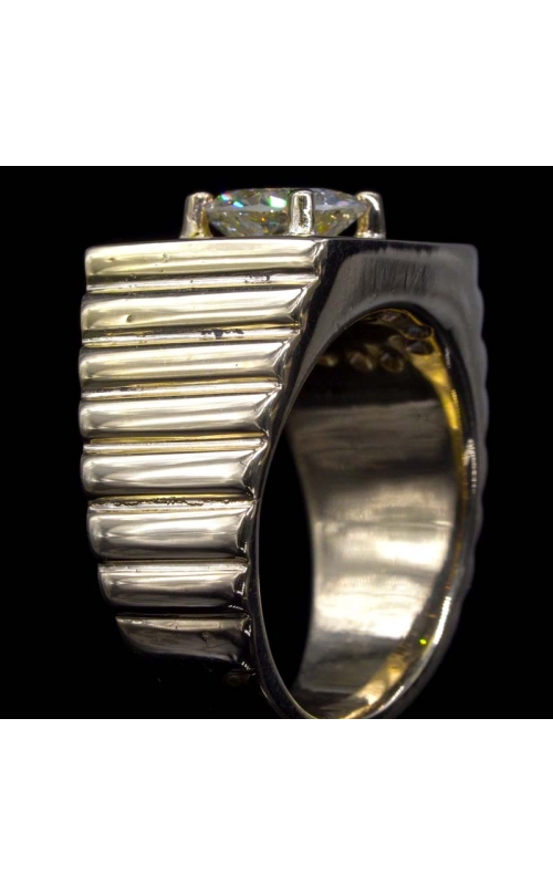 Square Design Men's Diamond Ring in Yellow Gold