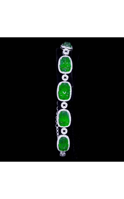 GIA Five Stone Grade A Jade Bracelet