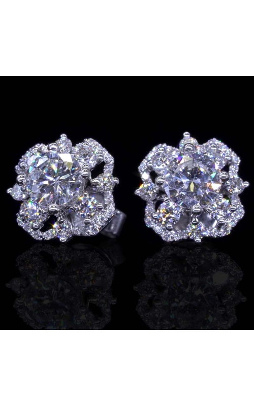 GIA 0.63ct Diamond Cluster Earrings