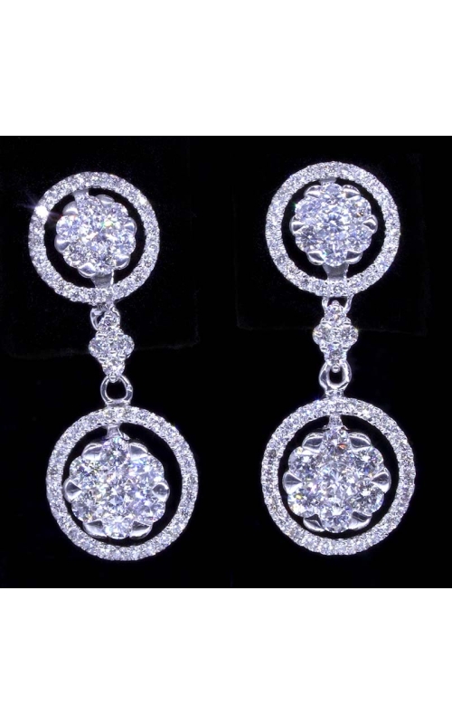 Double Dangling Halo Diamond Earrings