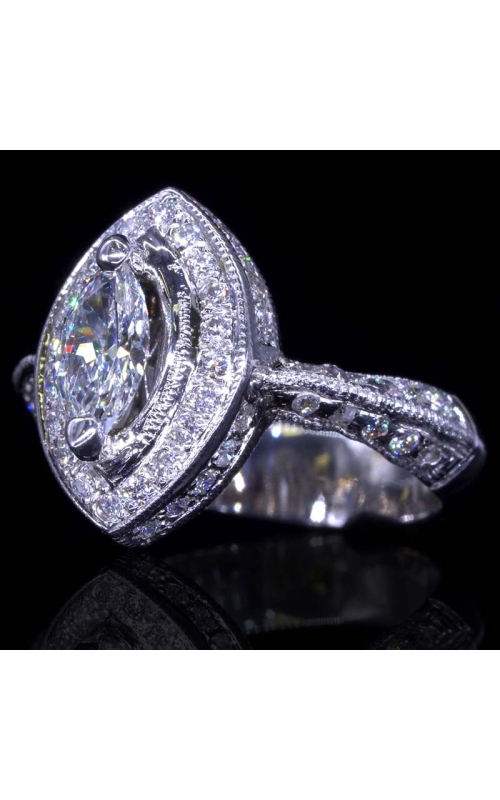 GIA 0.83ct Marquise Halo Diamond Ring
