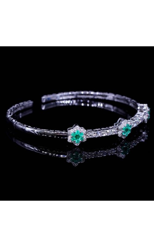 3 natural Columbia emerald flower bangle