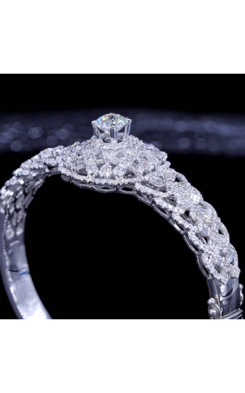 1ct Special Rose Diamond Bangle in White Gold