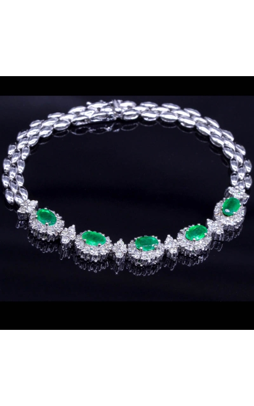 Five Emerald, Diamond Bracelet