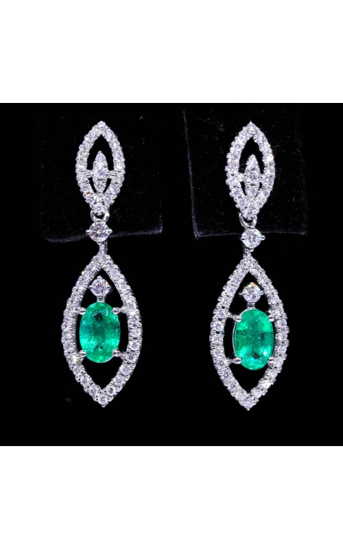 Emerald Diamond Dangling Earrings
