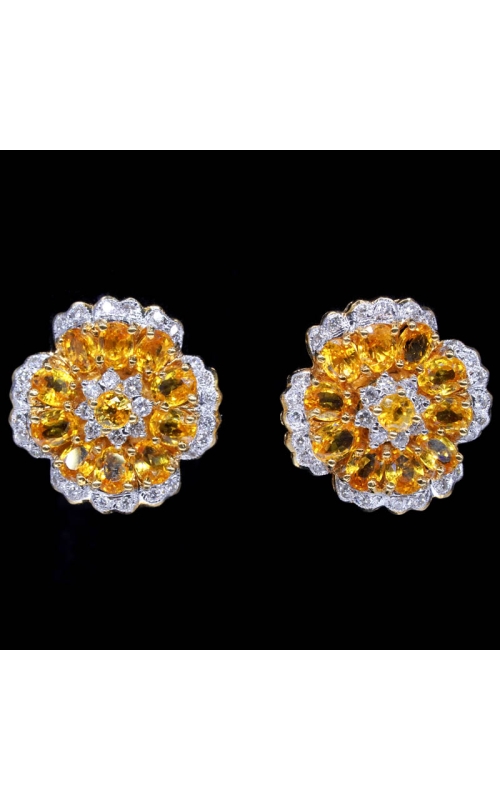 Yellow Sapphire Diamond Earrings