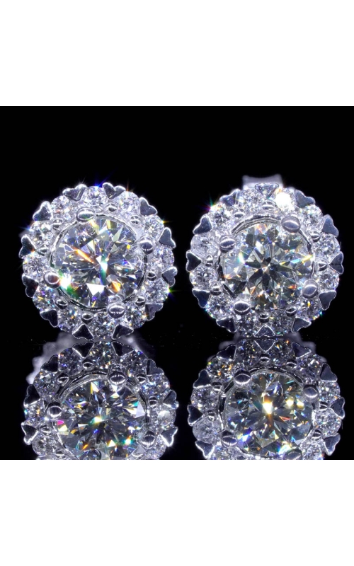 Halo Diamond Earrings 4.4-4.5mm
