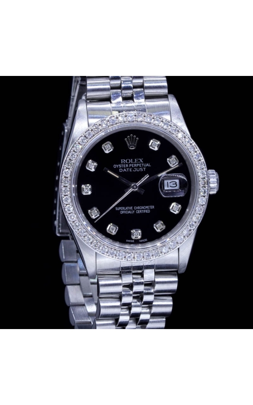Men Preowned Datejust 36mm Rolex-custome diamond