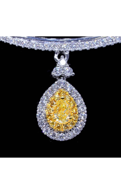 Pear Shape Yellow Diamond  Necklace