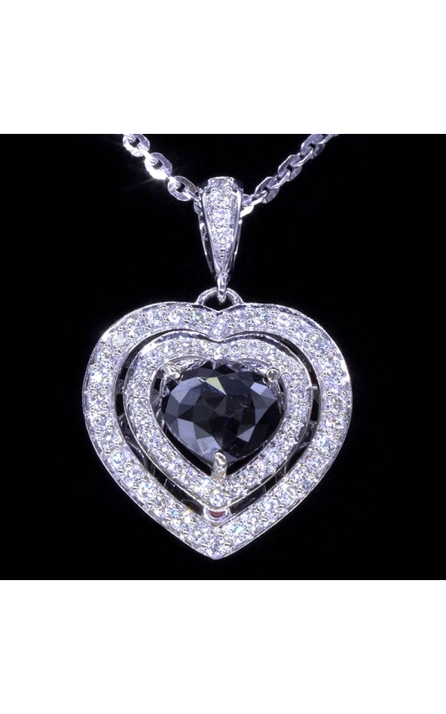 GIA 2ct Black Pear Diamond Necklace