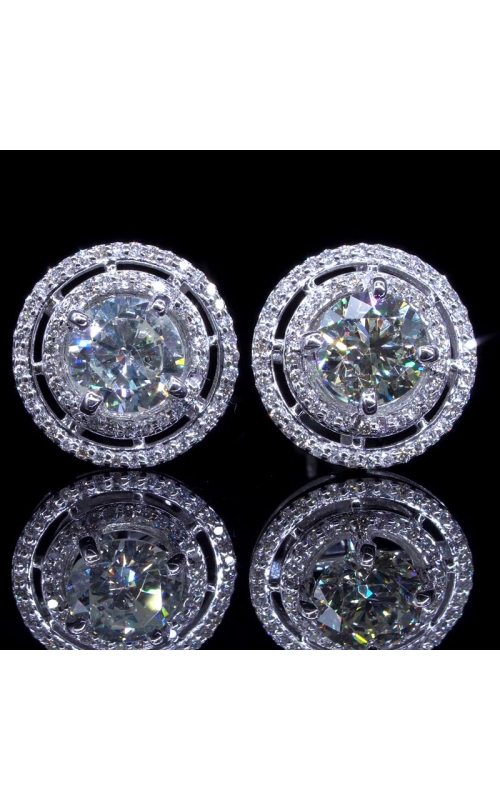 Double Halo 1ct Diamond Earrings