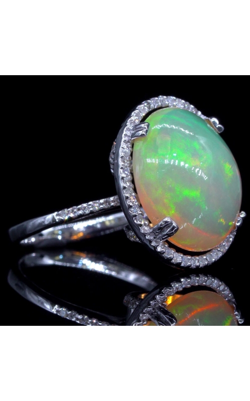 8ct Halo Opal Ring
