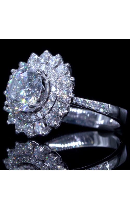 16 Petal Diamond Ring 2.25ct center