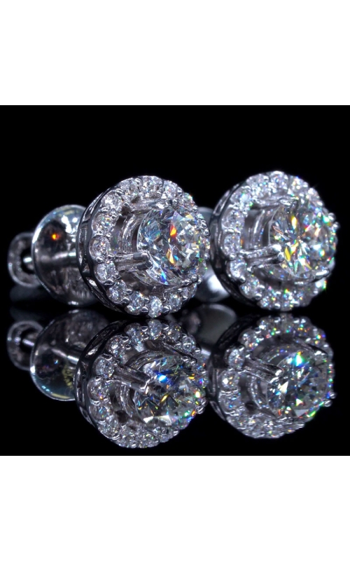 Diamond Halo Earrings 0.5ct center