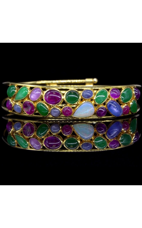 Multi-Stone Bangle in Yellow Gold
