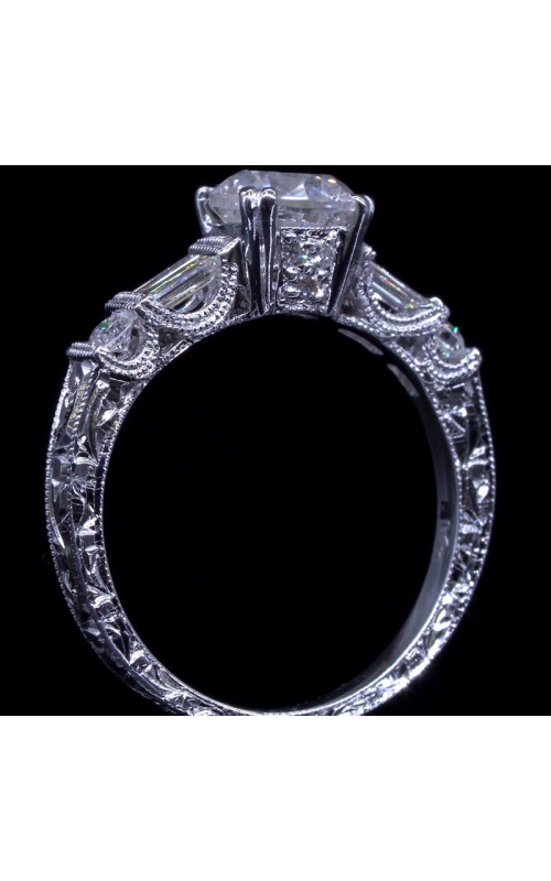 Fancy Design Ring in White Gold 1ct center