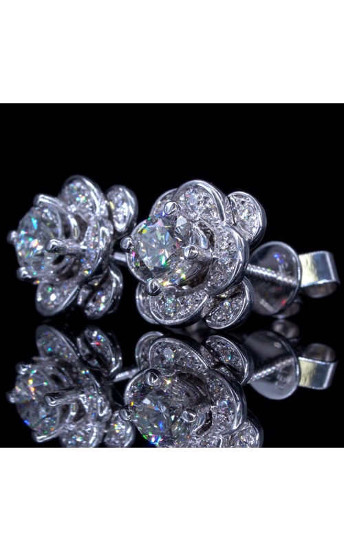 Two Layer Flower Diamond Earrings