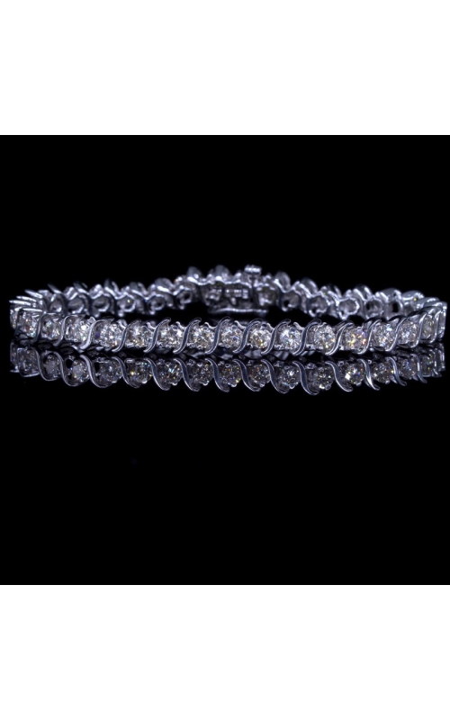 S-Tennis Bracelet in White Gold 6ct tw