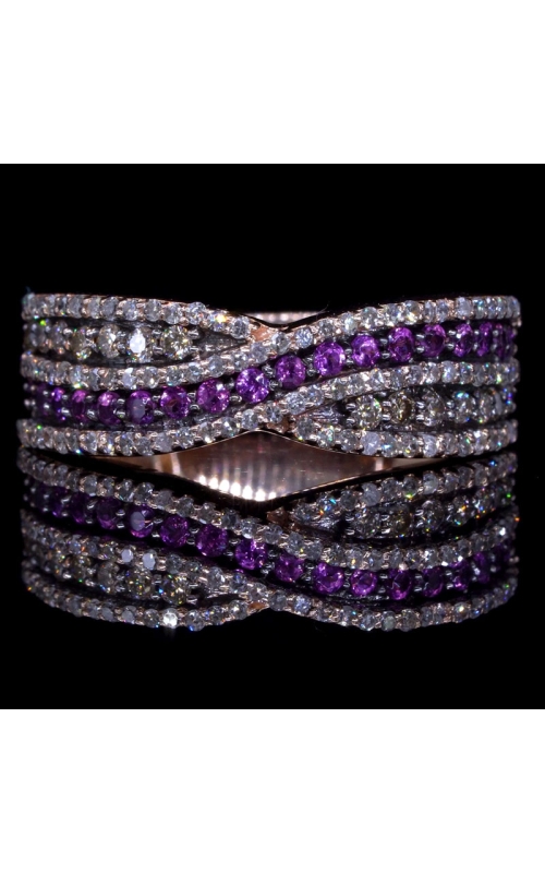 Crossover Channel Set Diamond Ring in Rose Gold