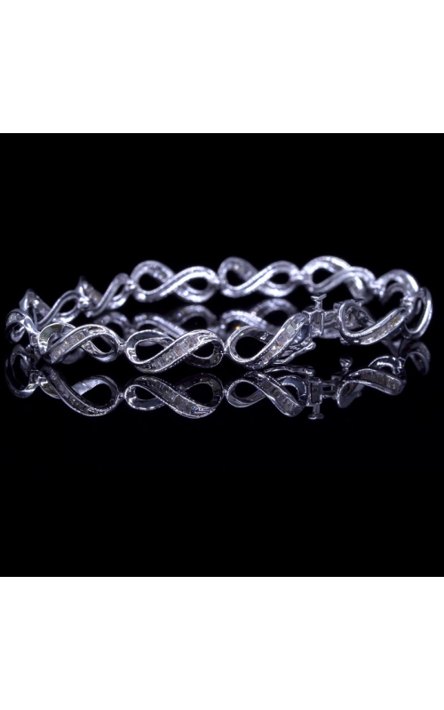 Channel Set Infinity Diamond Bracelet in White Gold