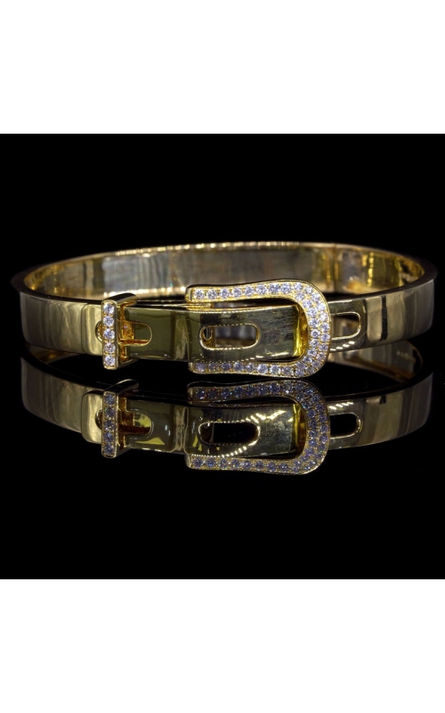 Diamond Belt Bangle in Yellow Gold