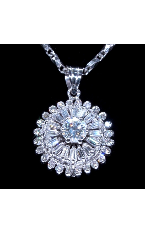 Radial Design Diamond Pendant 0.5ct center