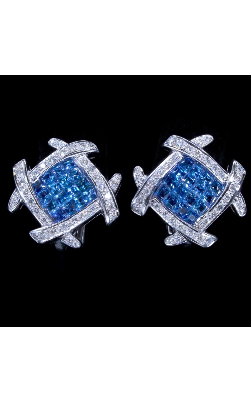 Hashtag Design, Blue Sapphire Estate Earrings