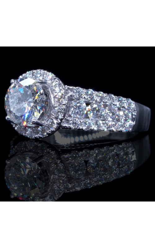 7.2mm Halo Diamond Ring in White Gold