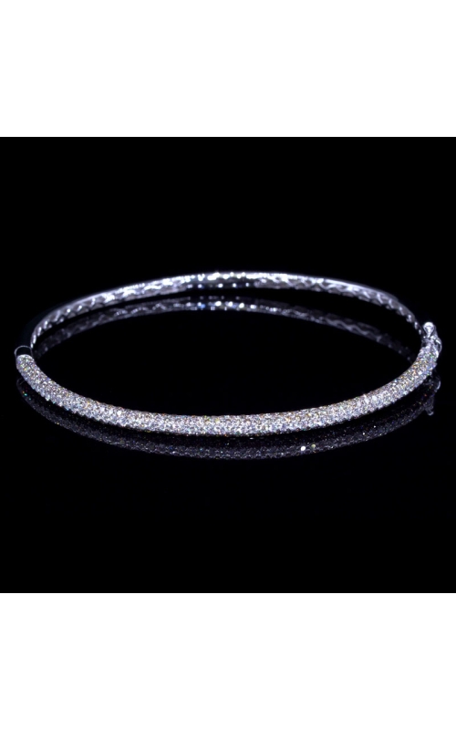 Micro Pave Diamond Bangle in White Gold