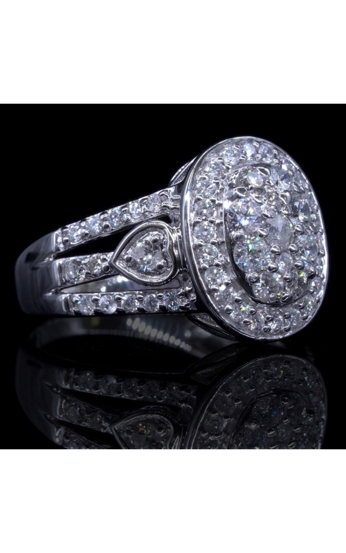 Pave Oval Diamond Ring in White Gold