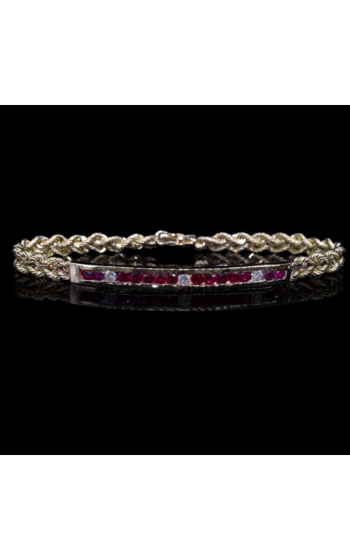Channel Set Ruby & Diamond Bracelet in Yellow Gold