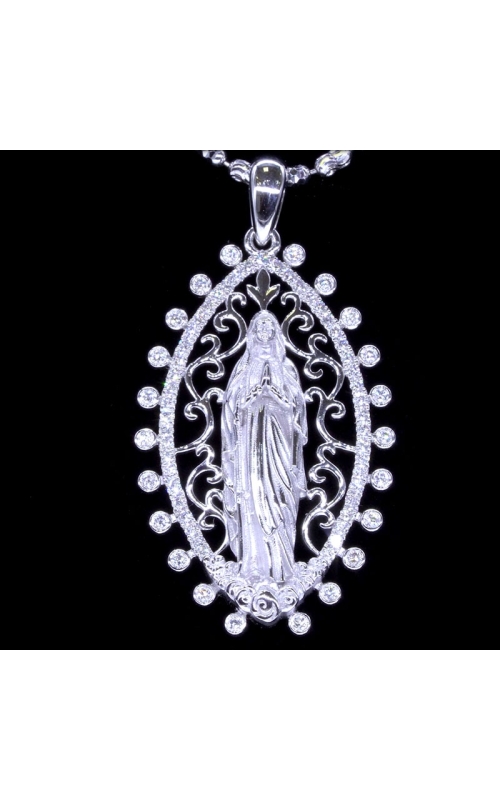 Praying Diamond Pendant in White Gold