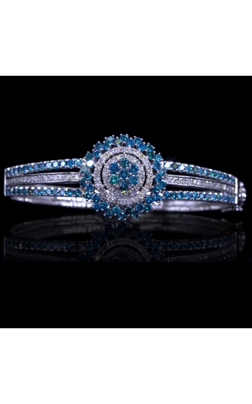 Three Channel Blue Diamond Bangle