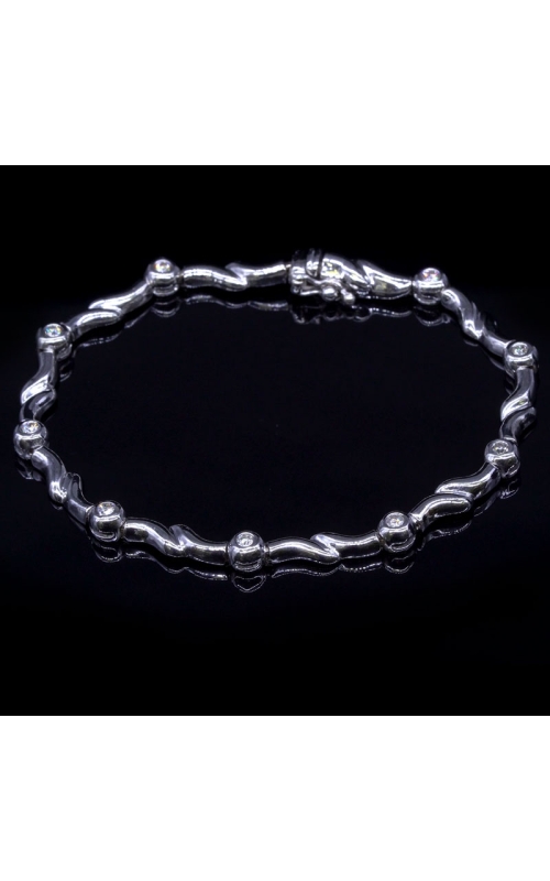 Bezel Set Diamond Bracelet in White Gold