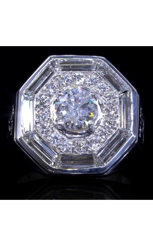 Octagon Design Diamond Men's Ring