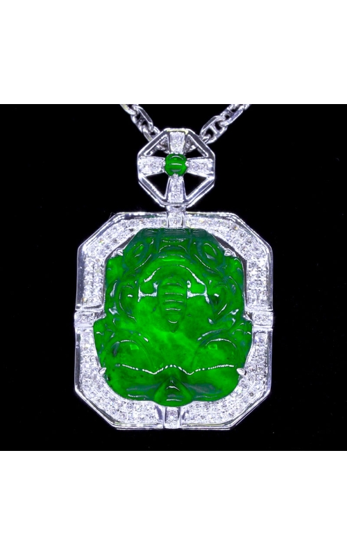 GIA Grade A Jade Pixiu Diamond Pendant