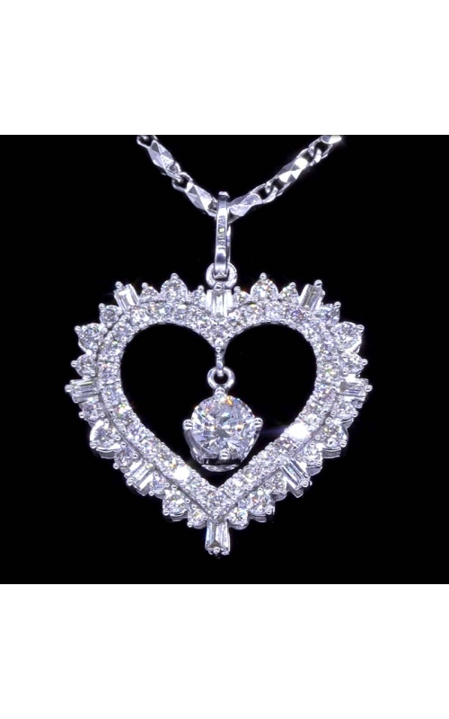 Dangling Diamond in Heart Pendant
